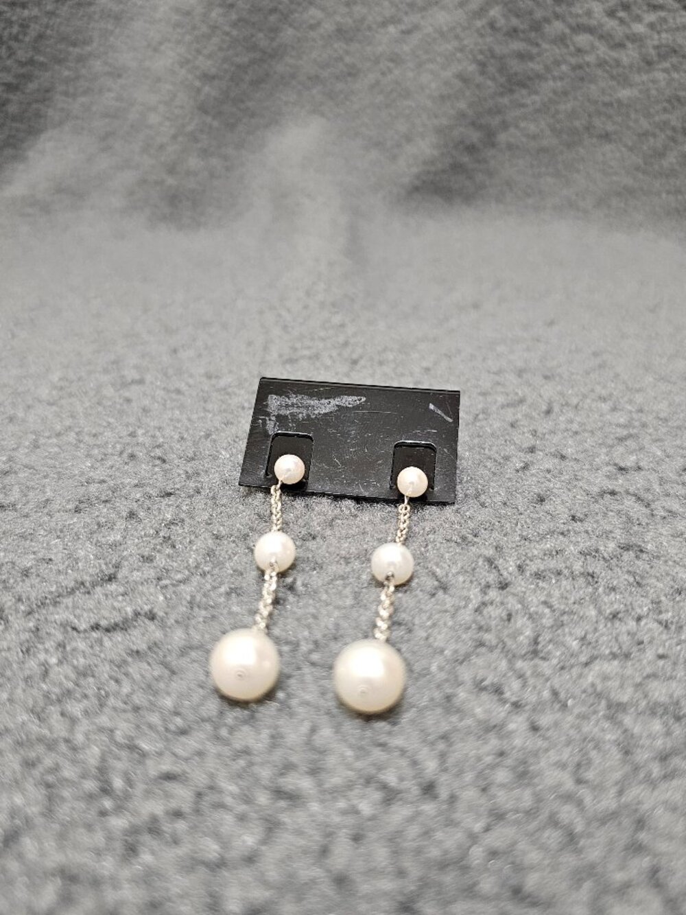 Honora Sterling Silver Cultured Pearl Linear 3 Drop Earrings New Classic Dangle